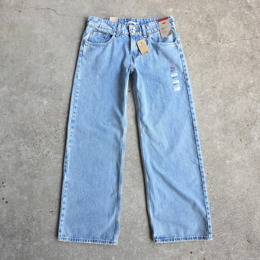 Levis Wide Leg Jeans Women's 30x32 Blue Low-Rise SuperLow Y2K Grunge Skater - Picture 10 of 11
